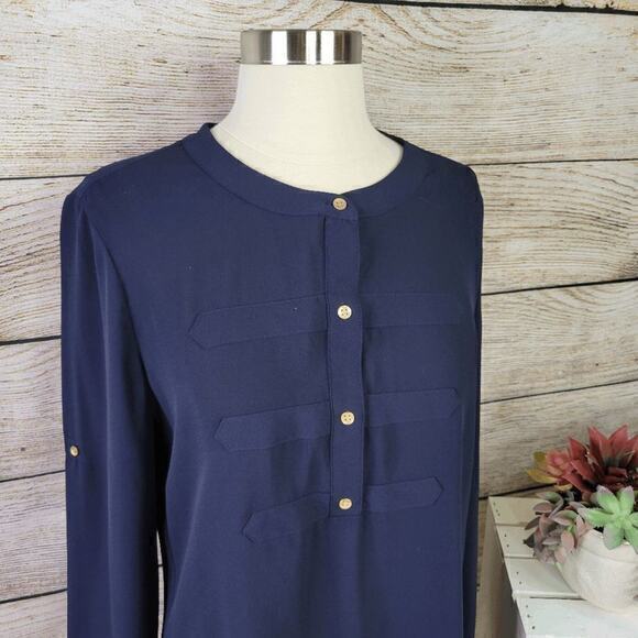 Banana Republic Women's Roll Tab Sleeve Blouse Size Small - Picture 4 of 7